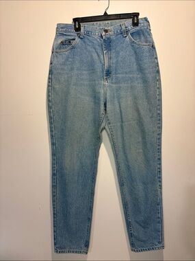 Vintage Lee High Rise Light Wash Tapered Leg Mom Jeans 100% Cotton Size 16
